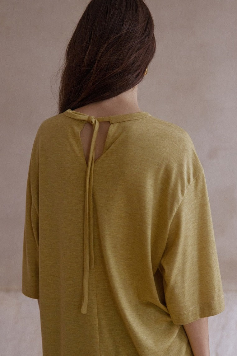 Relaxed-fit back split loose T-shirt | 5 color