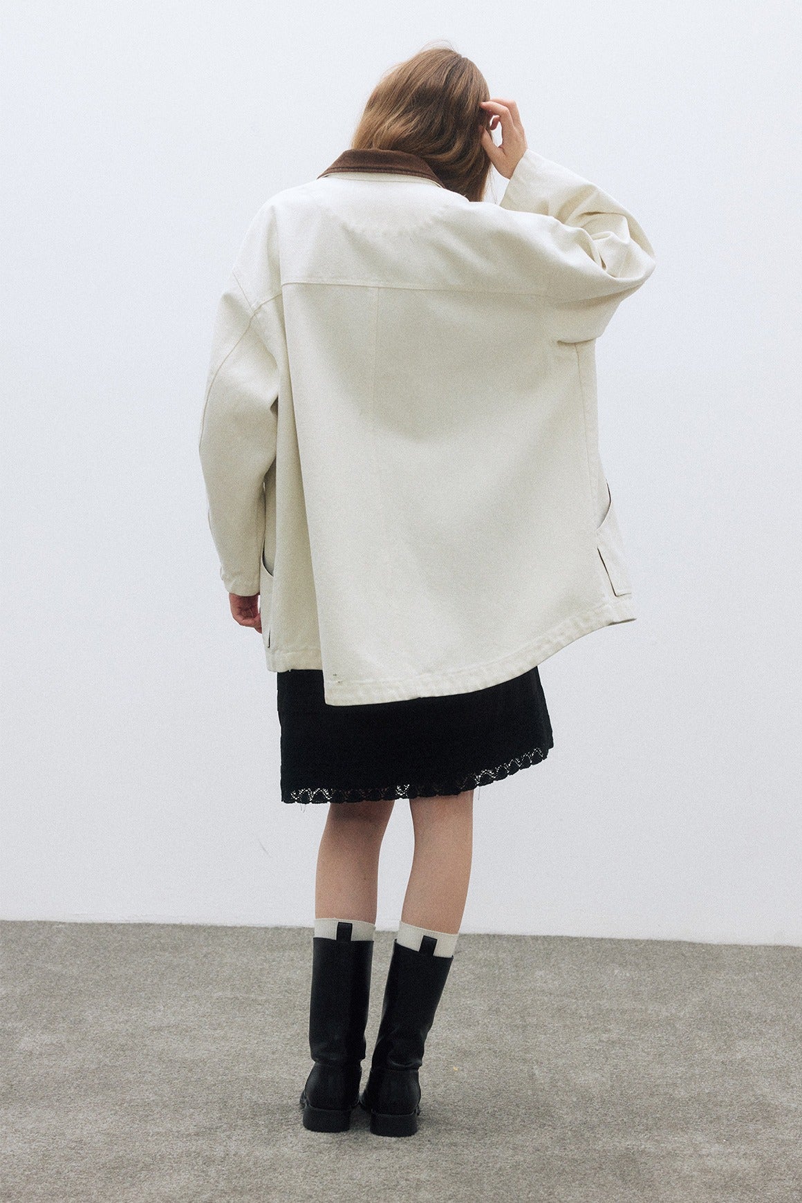 100% cotton barn-style mid-length jacket | 2 color