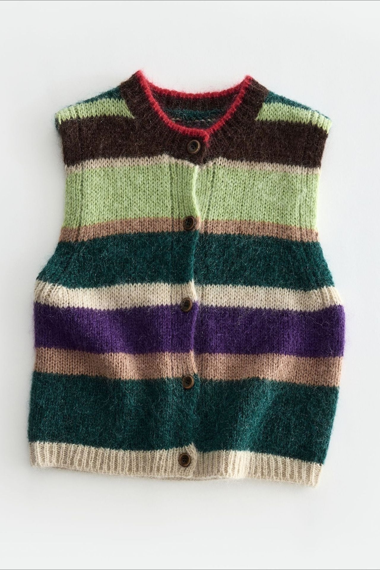 Wool blend soft touch colorful knit vest | 3 color