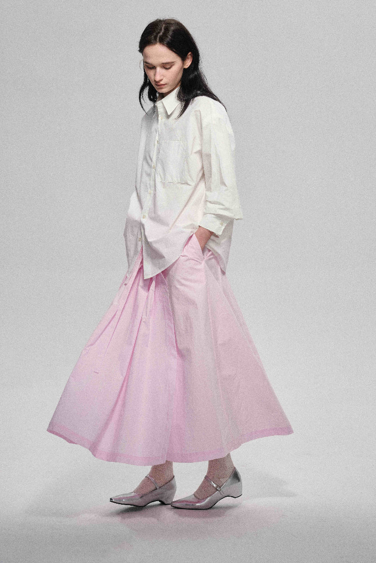 Jupe parapluie plissée style portefeuille 100 % coton