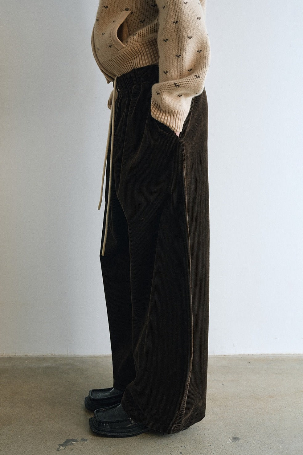 100% cotton ultra-loose fit banana shape corduroy pants | 5 color
