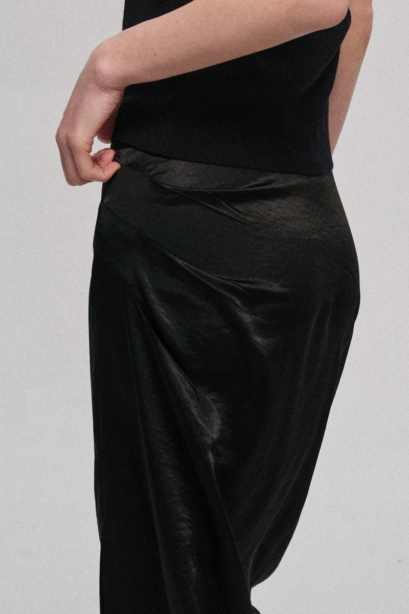 Acetate blend lustrous skirt