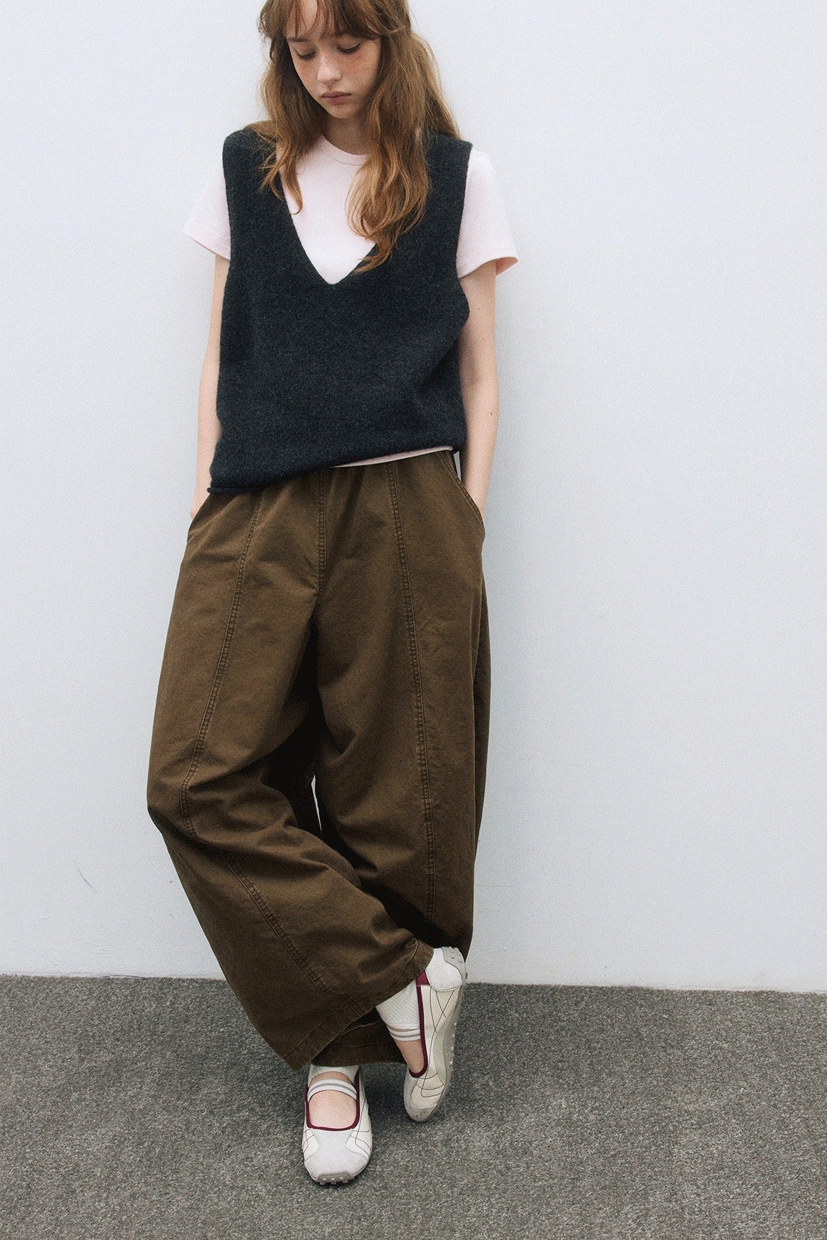 100% cotton lantern shape relaxed-fit pants | 4 color