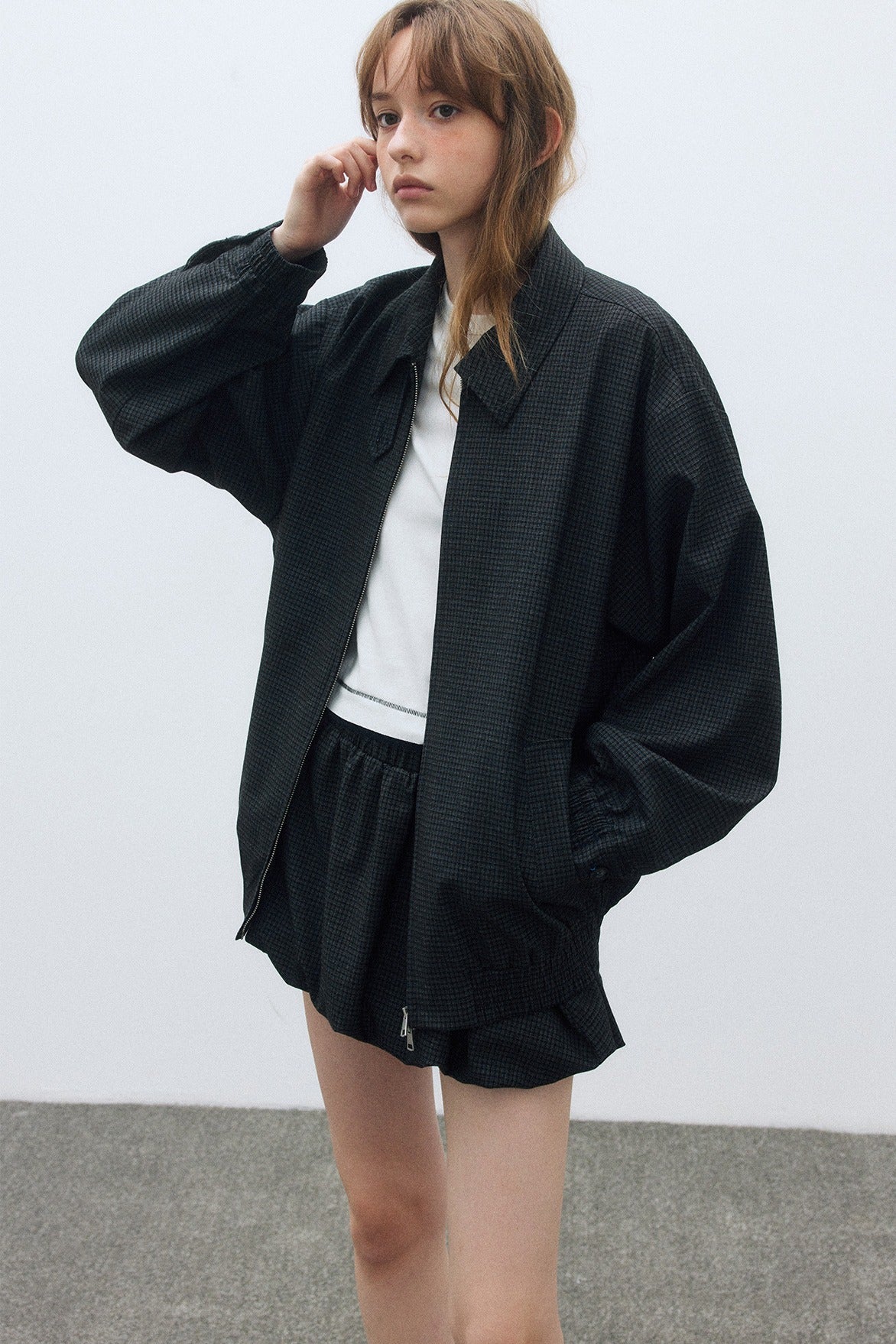 Casual & versatile gathered hem jacket | 2 color