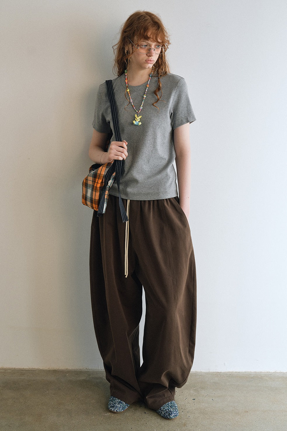Cotton blend ultra-relaxed patchwork banana silhouette pants | 5 color