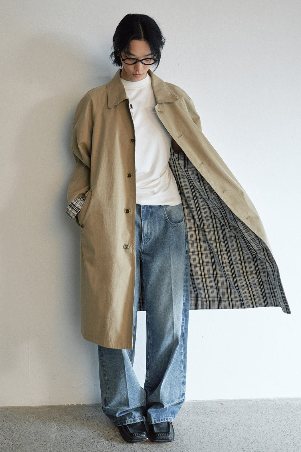 Cotton blend double-sided trench coat | 2 color