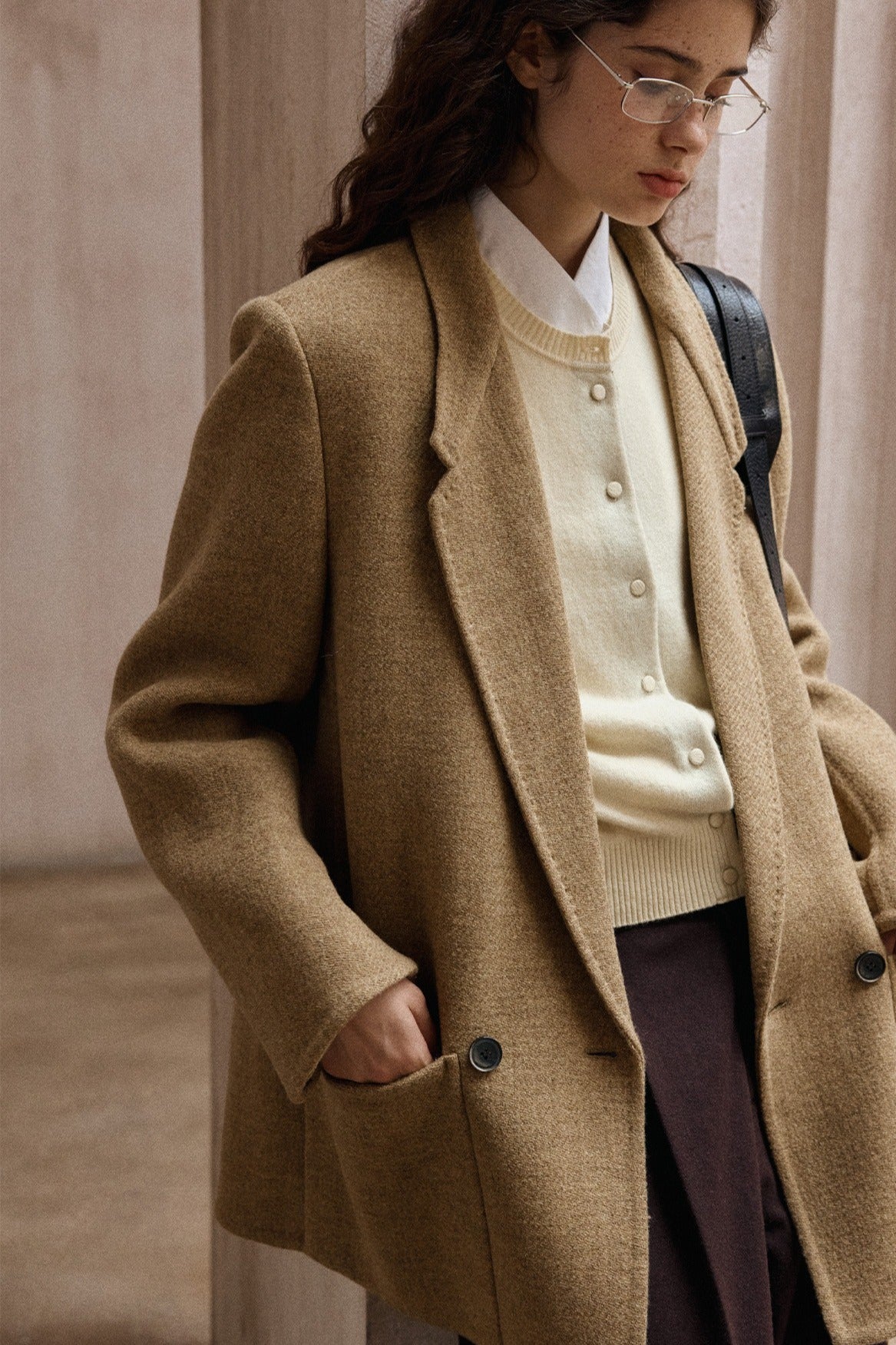 100% wool structured minimalist design jacket | 2 color