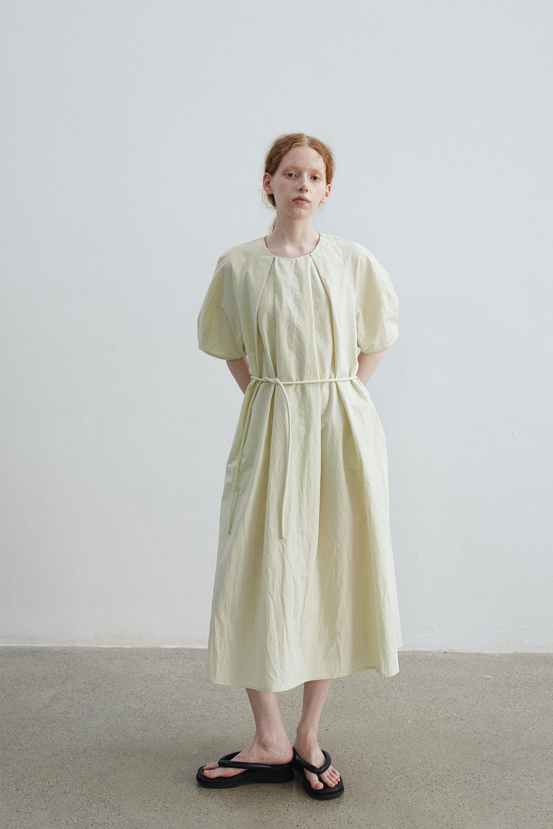 Cotton blend linen A-line maxi dress | 3 color