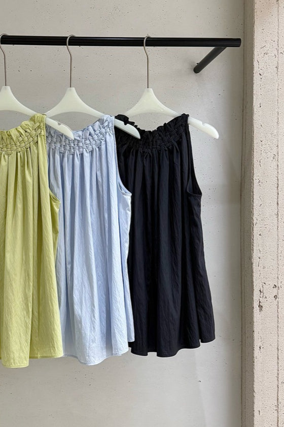Viscose blend hand-crafted peplum neck vest | 4 color