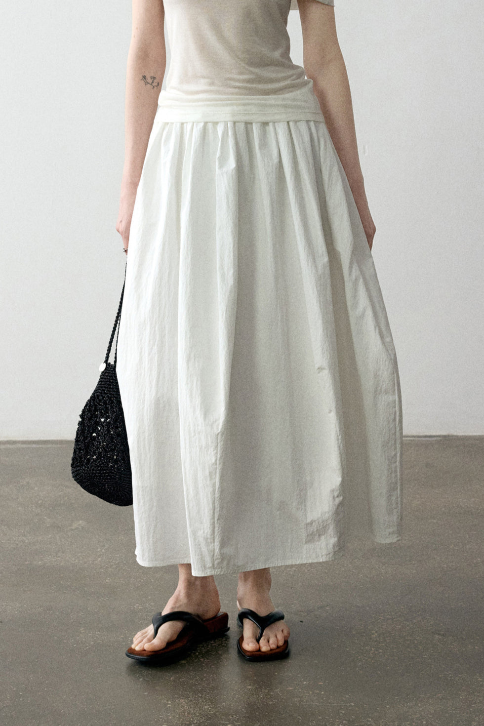 Textured surface peplum shape skirt | 3 color