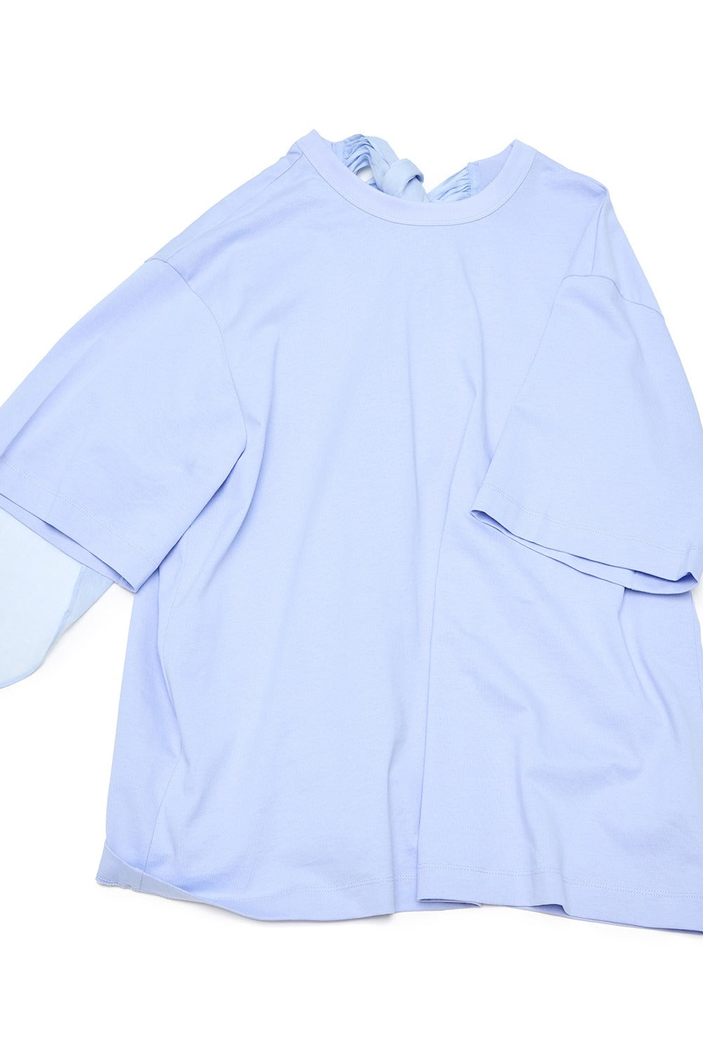 Cotton loose-fit T-shirt with a ramie ribbon | 3 color