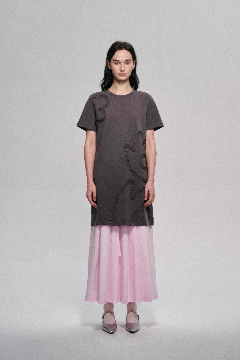 Robe t-shirt en mélange de coton, douce et confortable | 3 couleurs