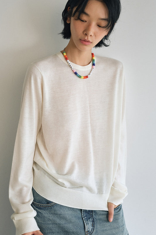 Wool blend back lines loose fit knitwear | 6 color