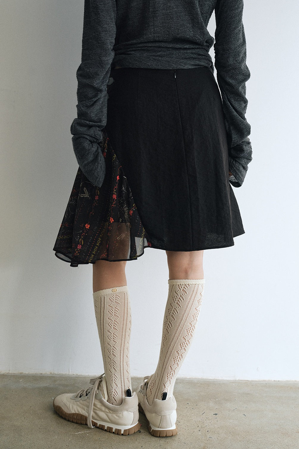 Viscose blend retro style street-ready skirt | 2 color