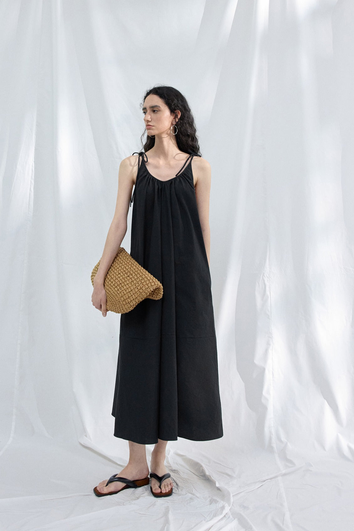 Cotton blend soft sling dress | 4 color