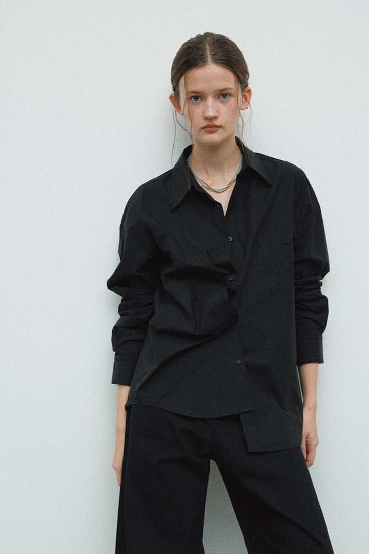 Camisa minimalista de largo medio 100% algodón | 3 colores