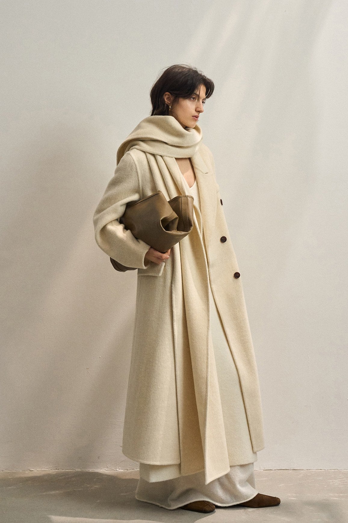 100% wool straight waisted silhouette versatile coat | 4 color