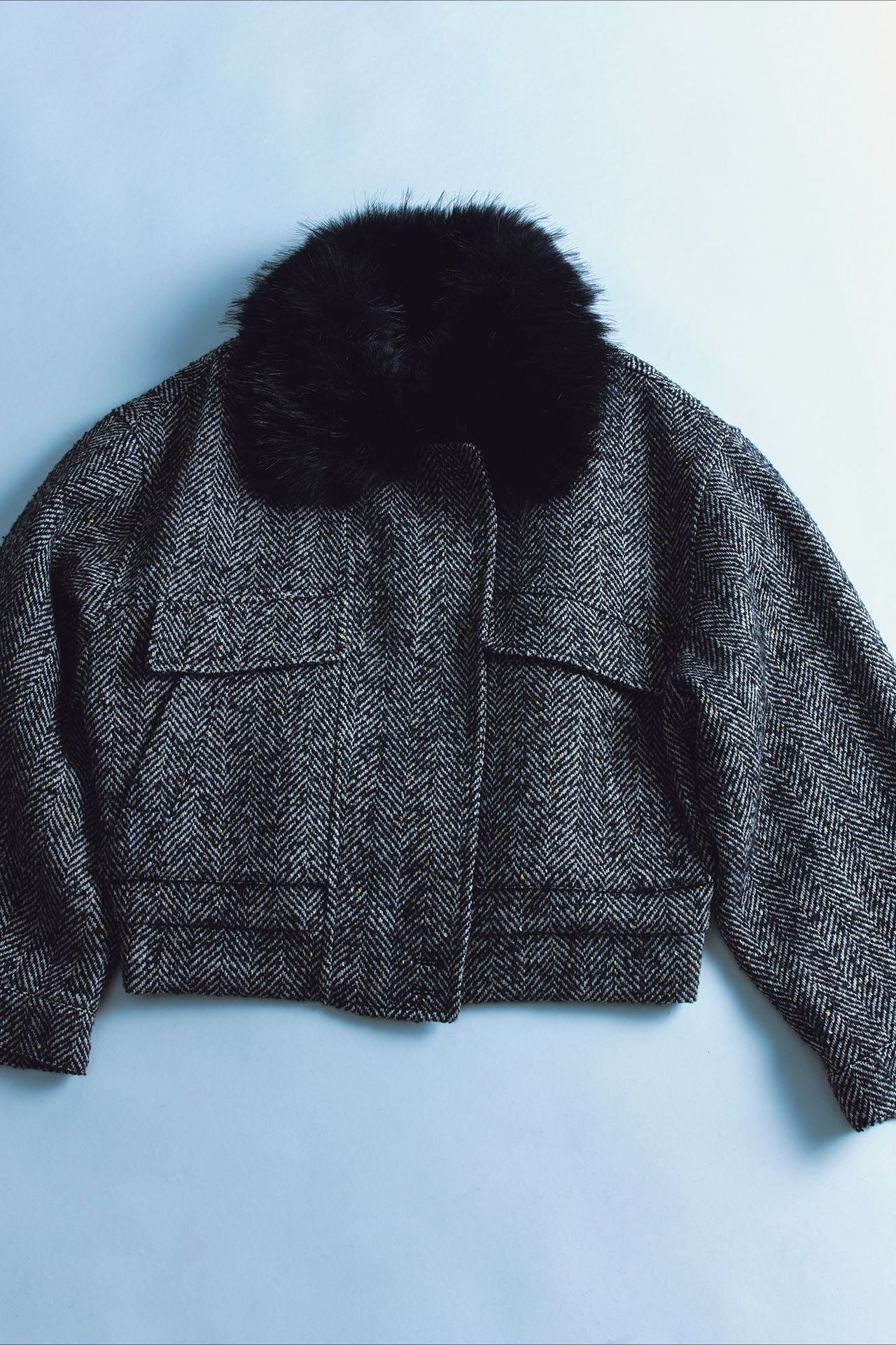 Wool blend fulling tweed jacket | 2 color