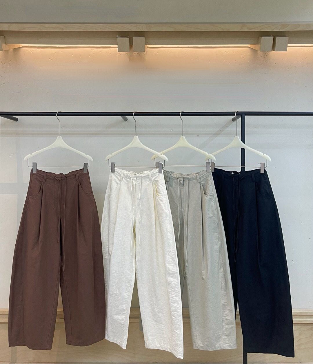 Pantalon coupe large en coton mélangé | 4 couleurs