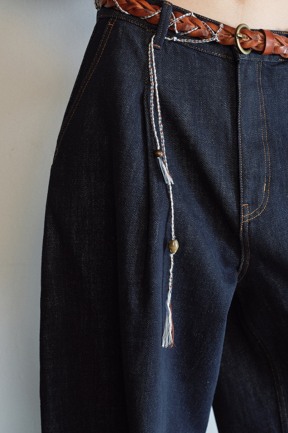 Cotton blend loose fit mid-low rise jeans | 2 color