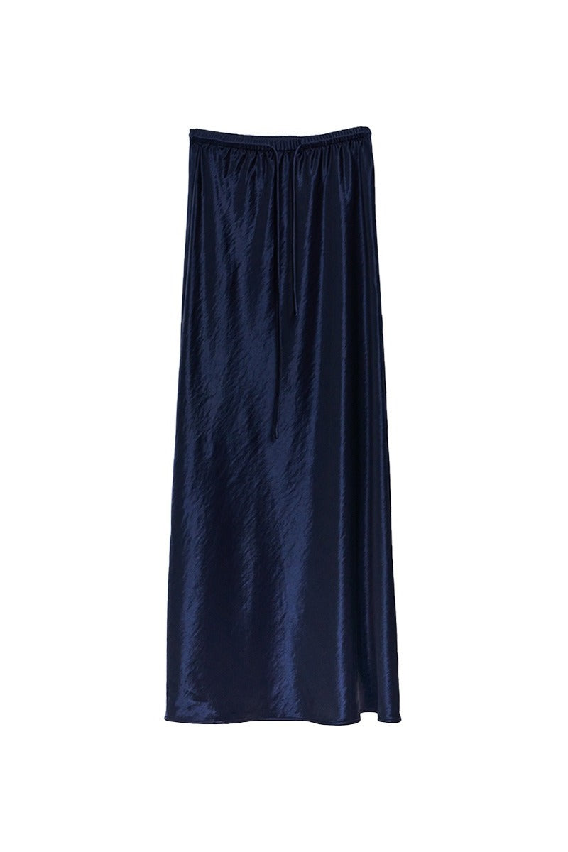 Liquid-sheen mermaid maxi skirt | 3 color