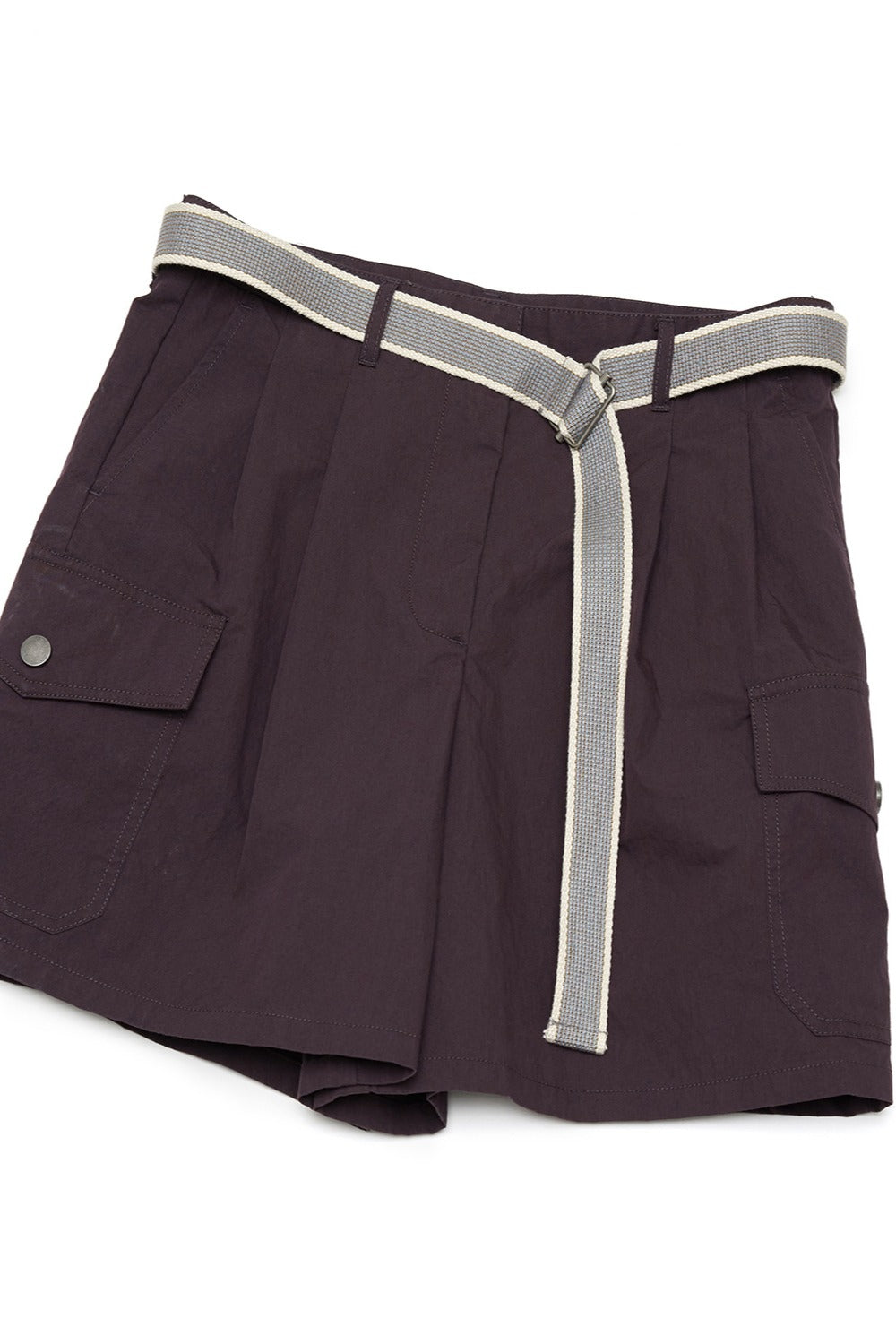 Cotton blend pockets shorts with a belt | 3 color