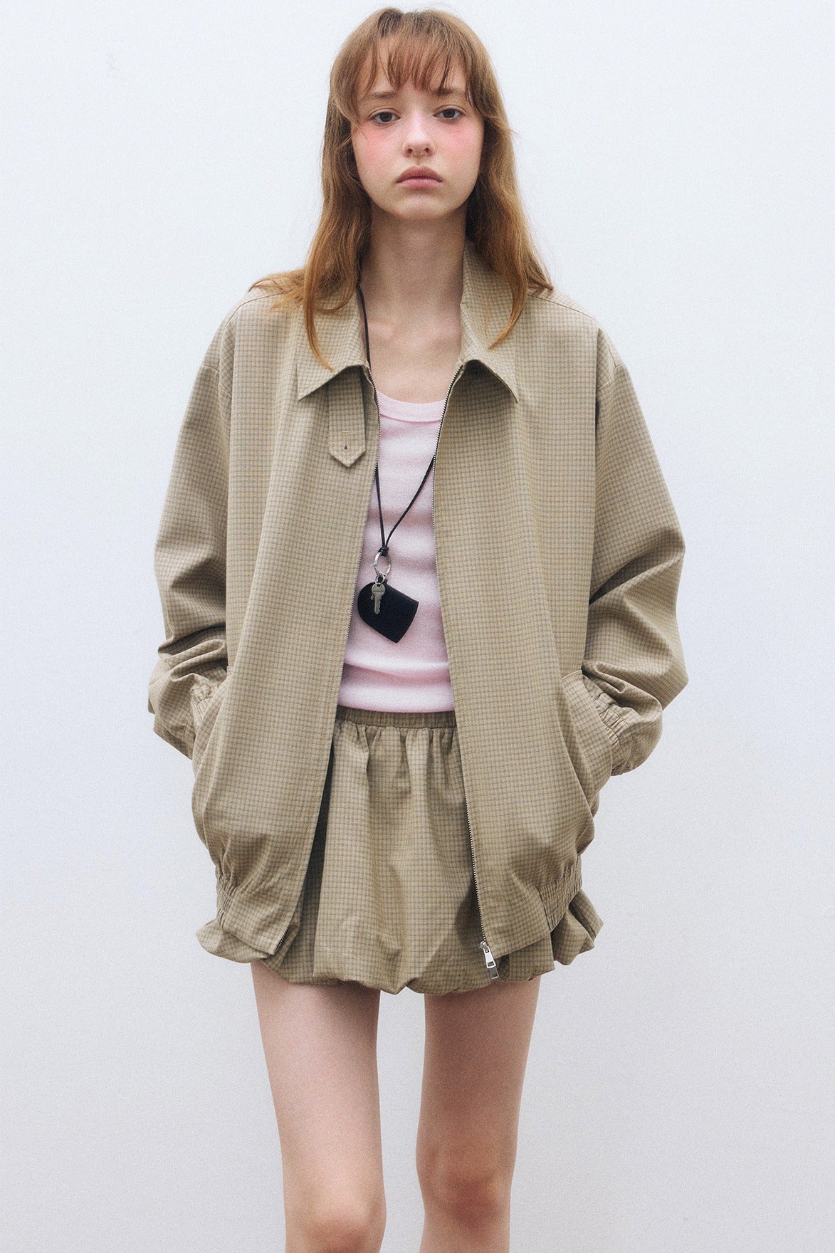 Casual & versatile gathered hem jacket | 2 color