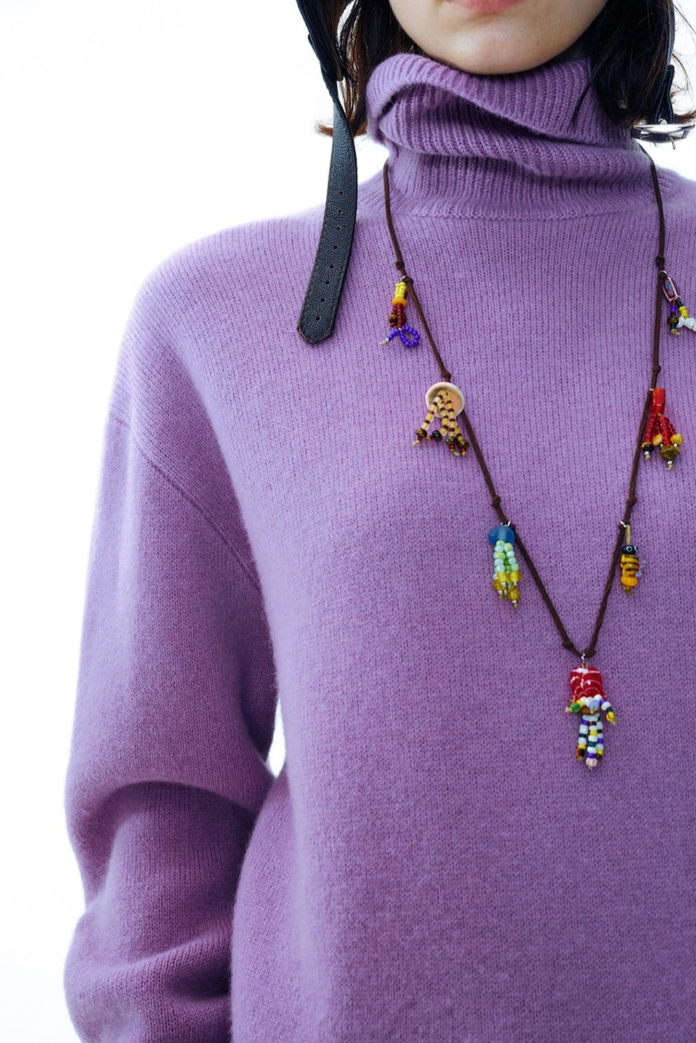 Wool blend high neck sweater | 4 color
