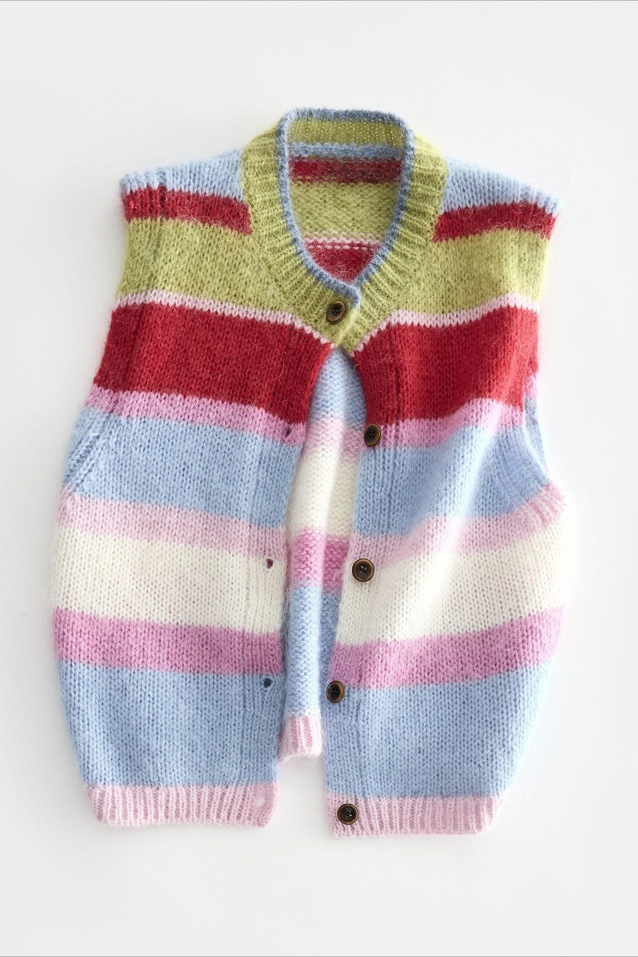 Wool blend soft touch colorful knit vest | 3 color