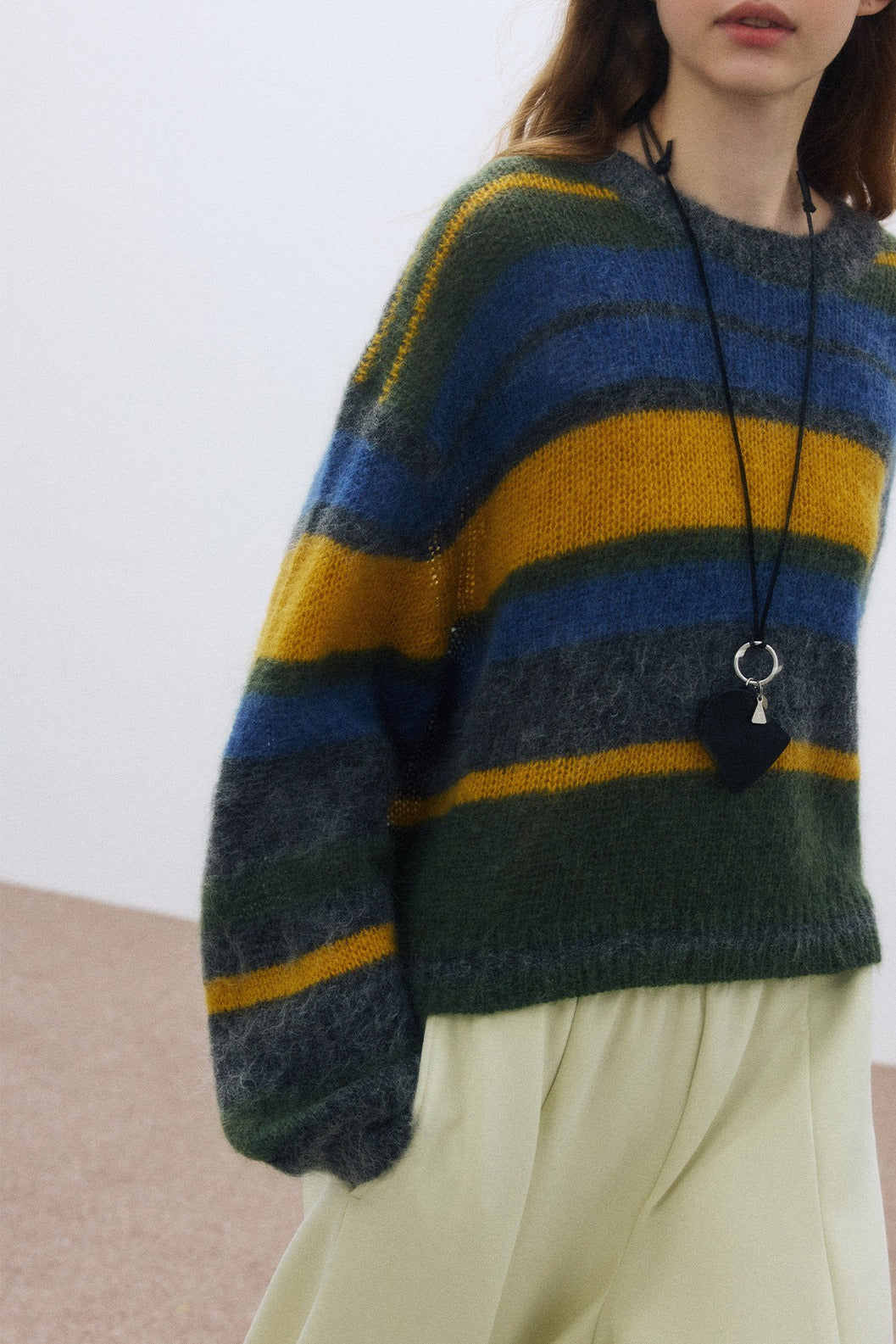 Wool blend loose and soft striped sweater | 3 color