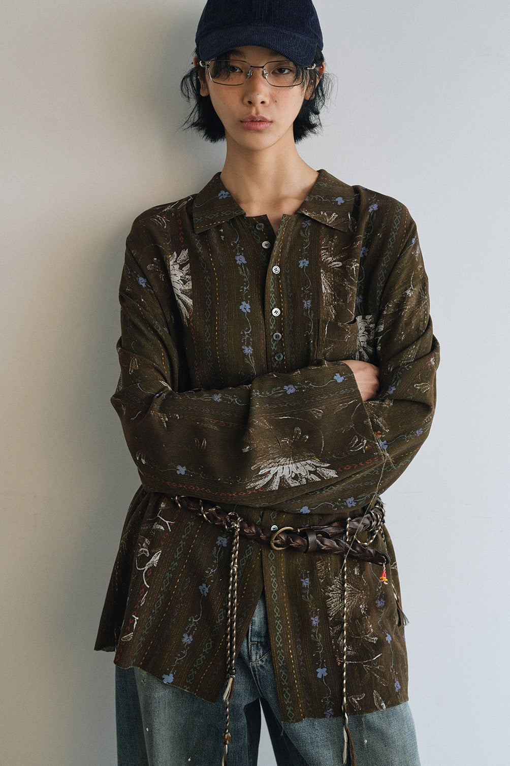 Viscose languid cut lounge vibes print shirt | 2 color