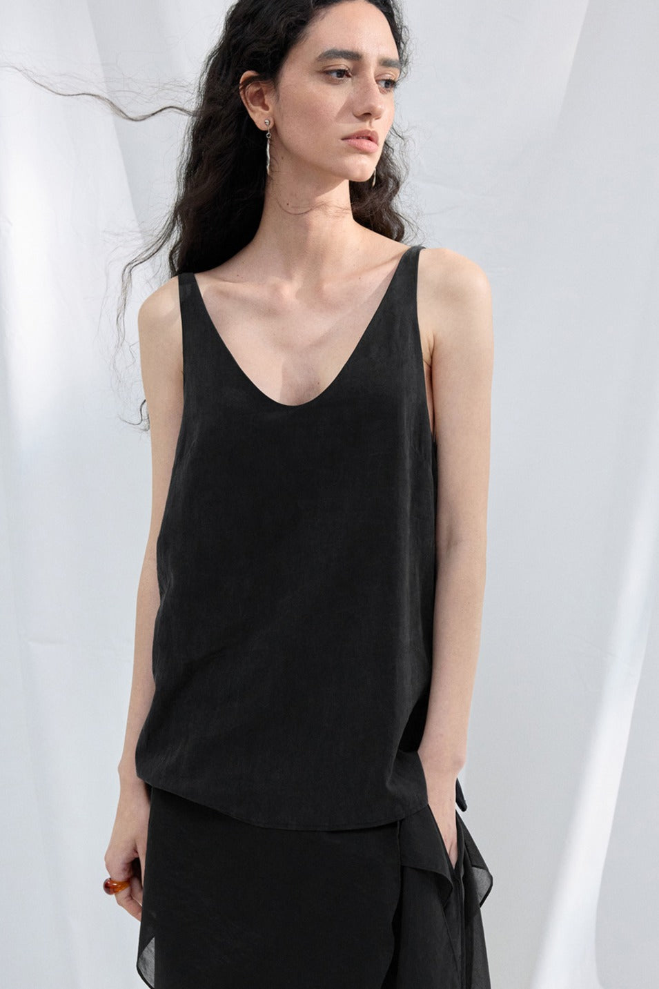 Lyocell soft simple tank top | 4 color