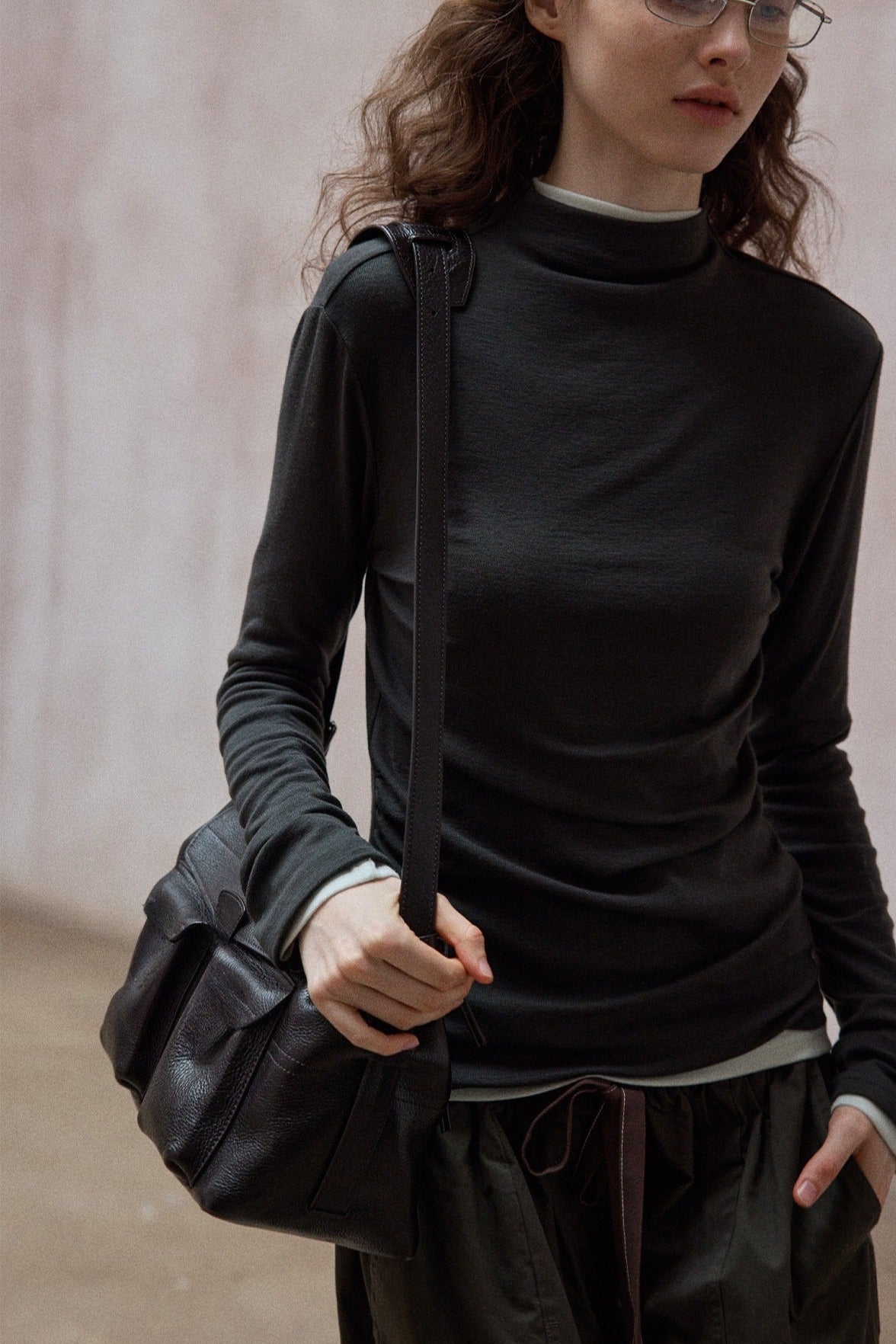 Wool containing soft and elastic waisted top | 7 color