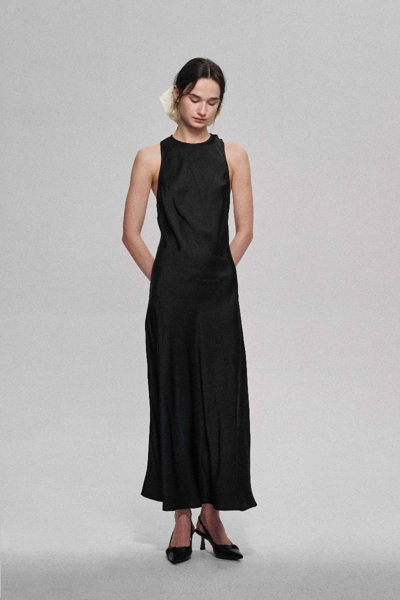 Robe romantique coupée en biais 100 % acétate