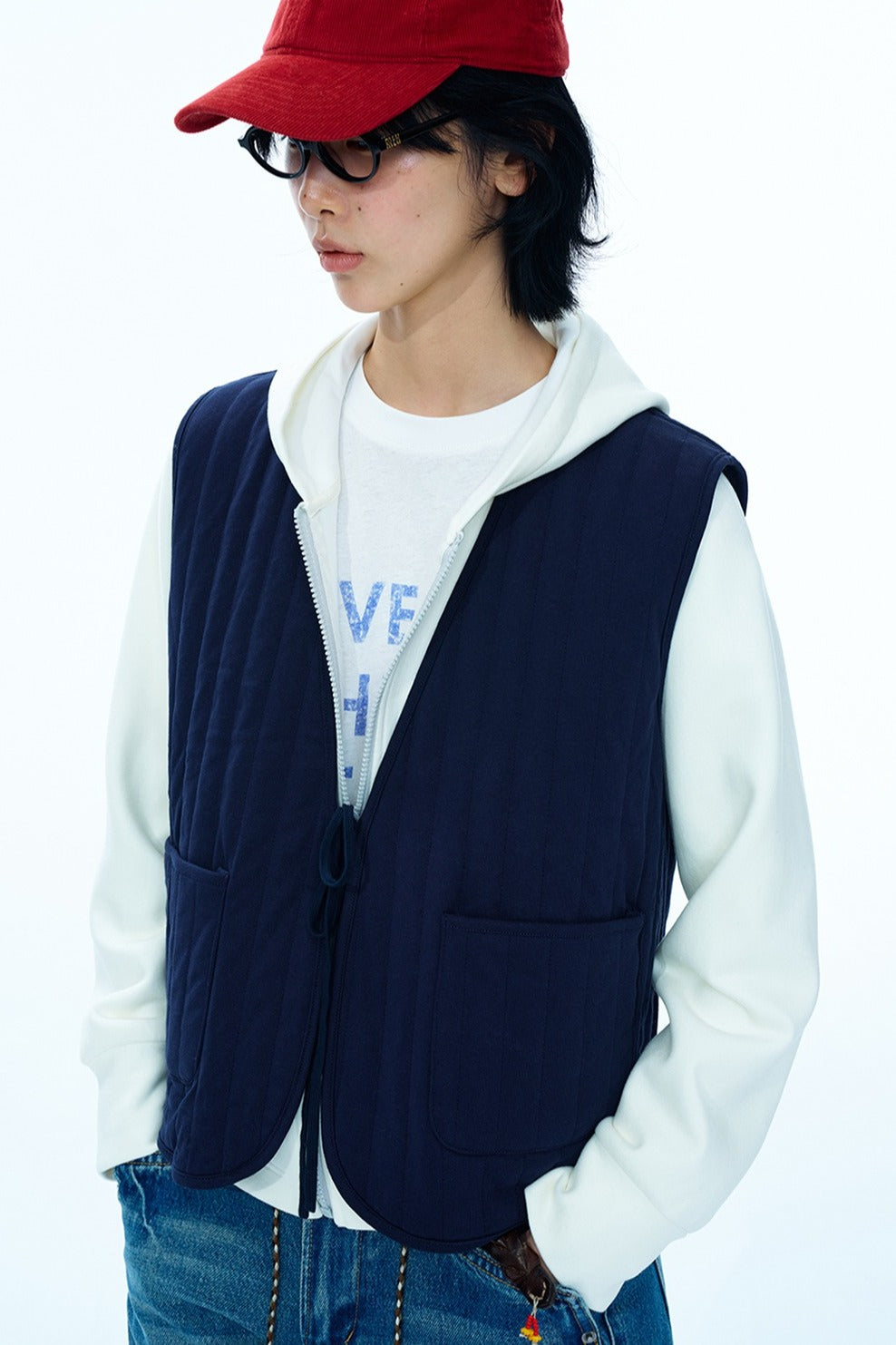 Wool blend filling quilted vest | 3 color