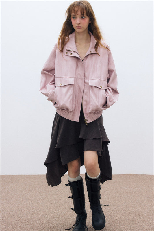 Relaxed-fit soft PU coating jacket | 3 color