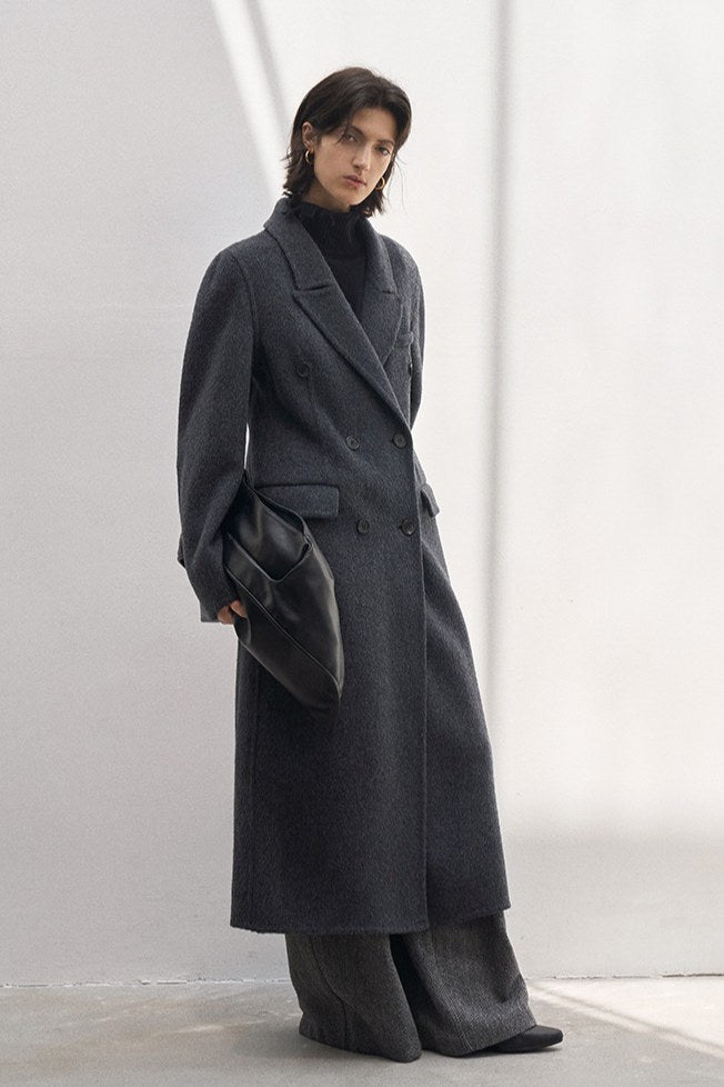 100% wool straight waisted silhouette versatile coat | 4 color