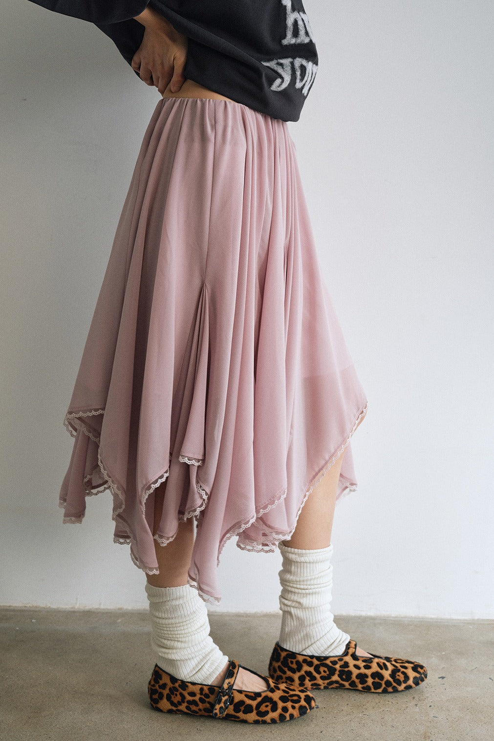 Playful Boho flair lace panel skirt | 4 color