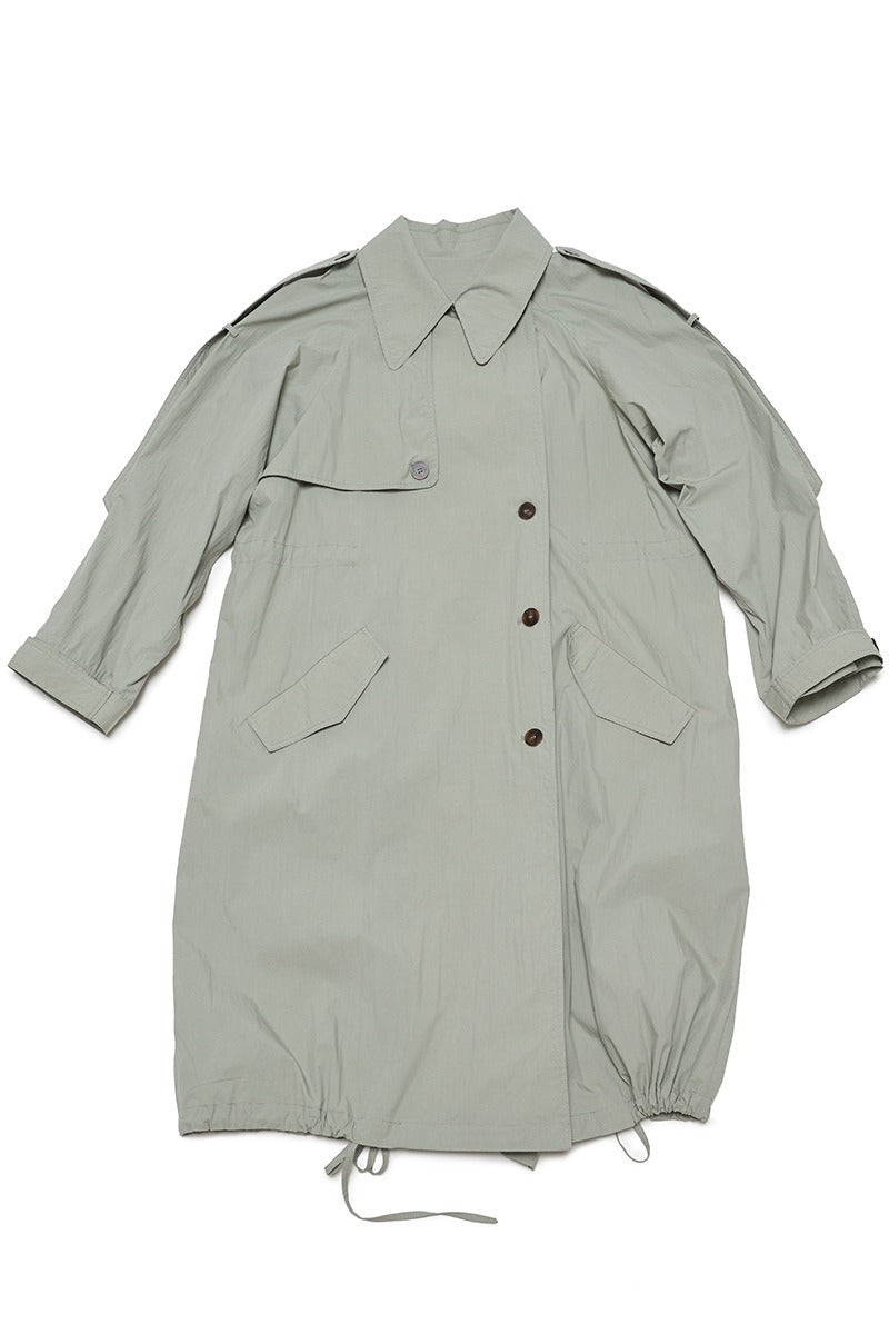 Cotton-nylon lightweight trench coat | 2 color