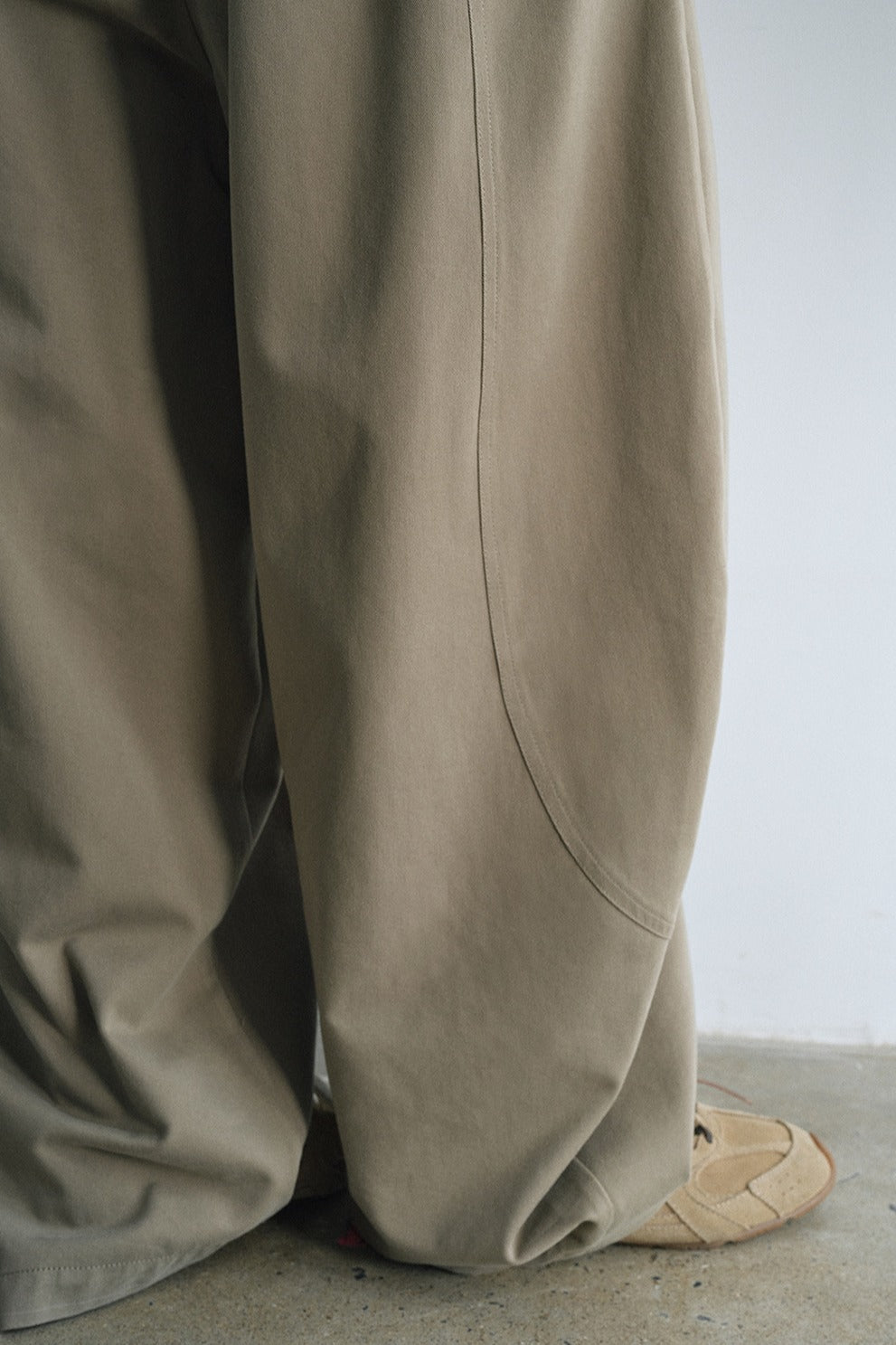 Cotton blend ultra-relaxed patchwork banana silhouette pants | 5 color