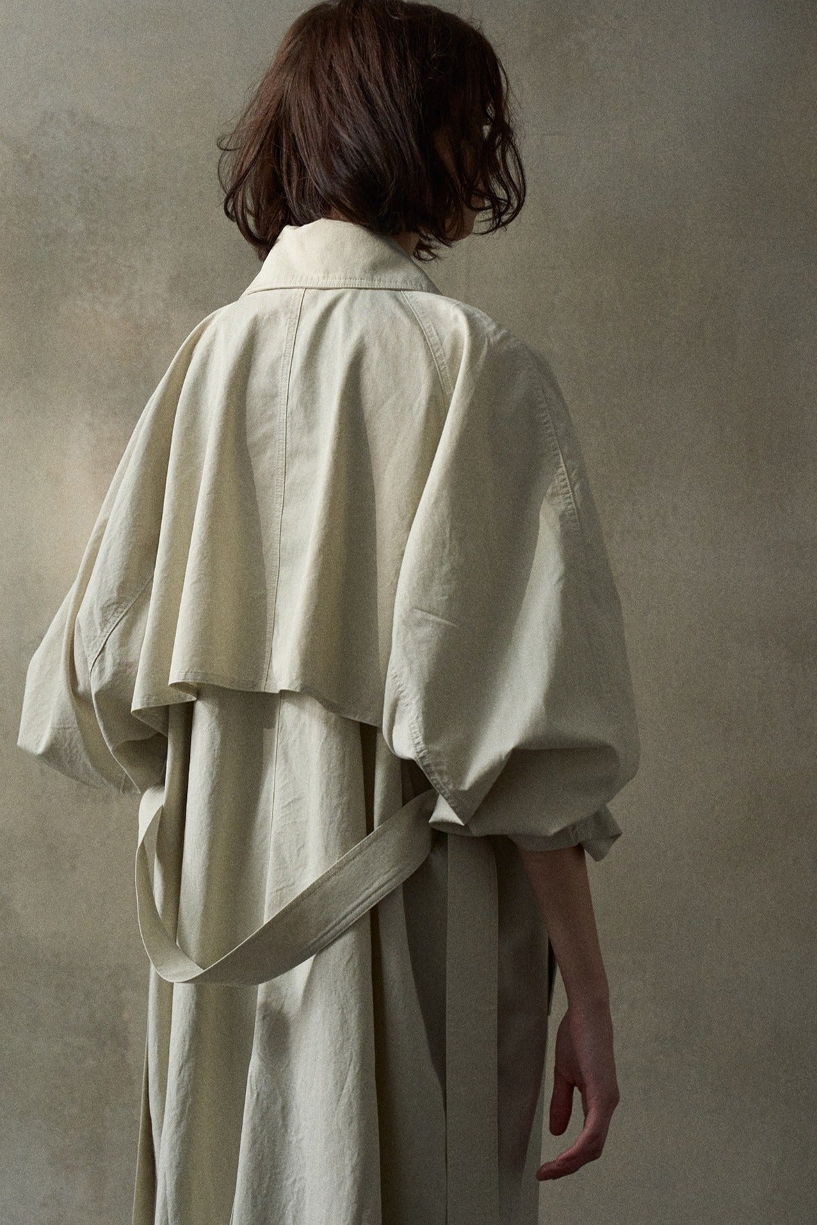 Lyocell blend relaxed fit trench coat | 2 color