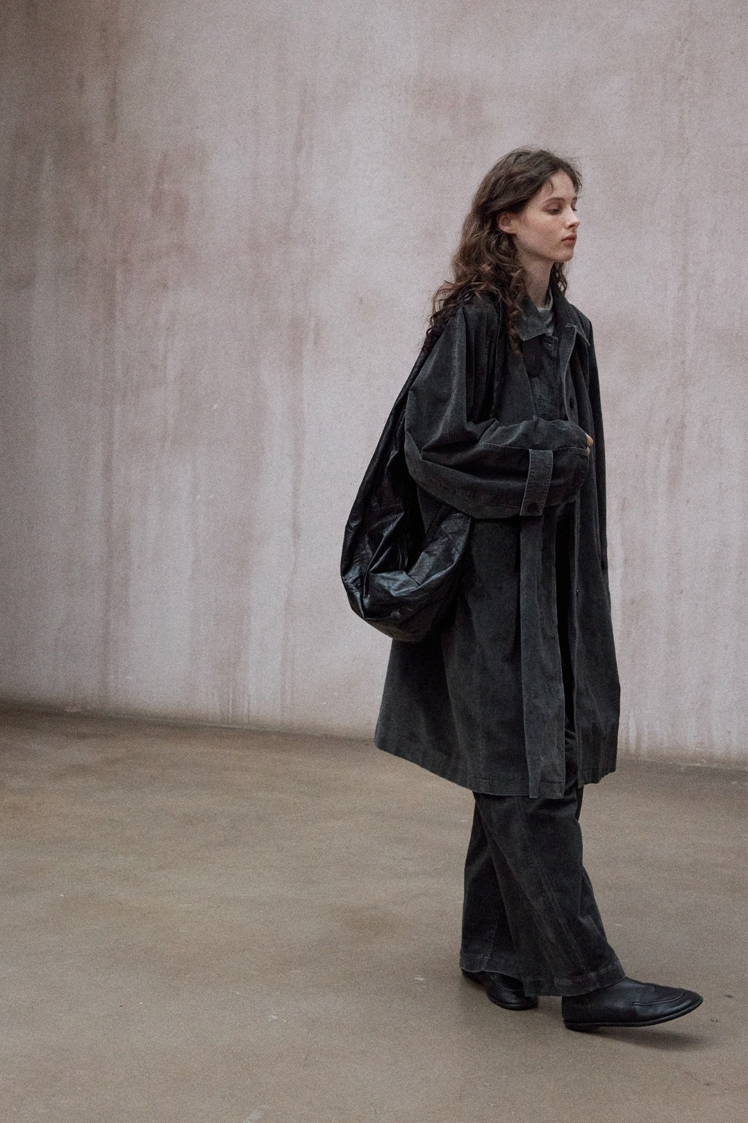 Cotton blend relaxed-fit corduroy coat | 2 color
