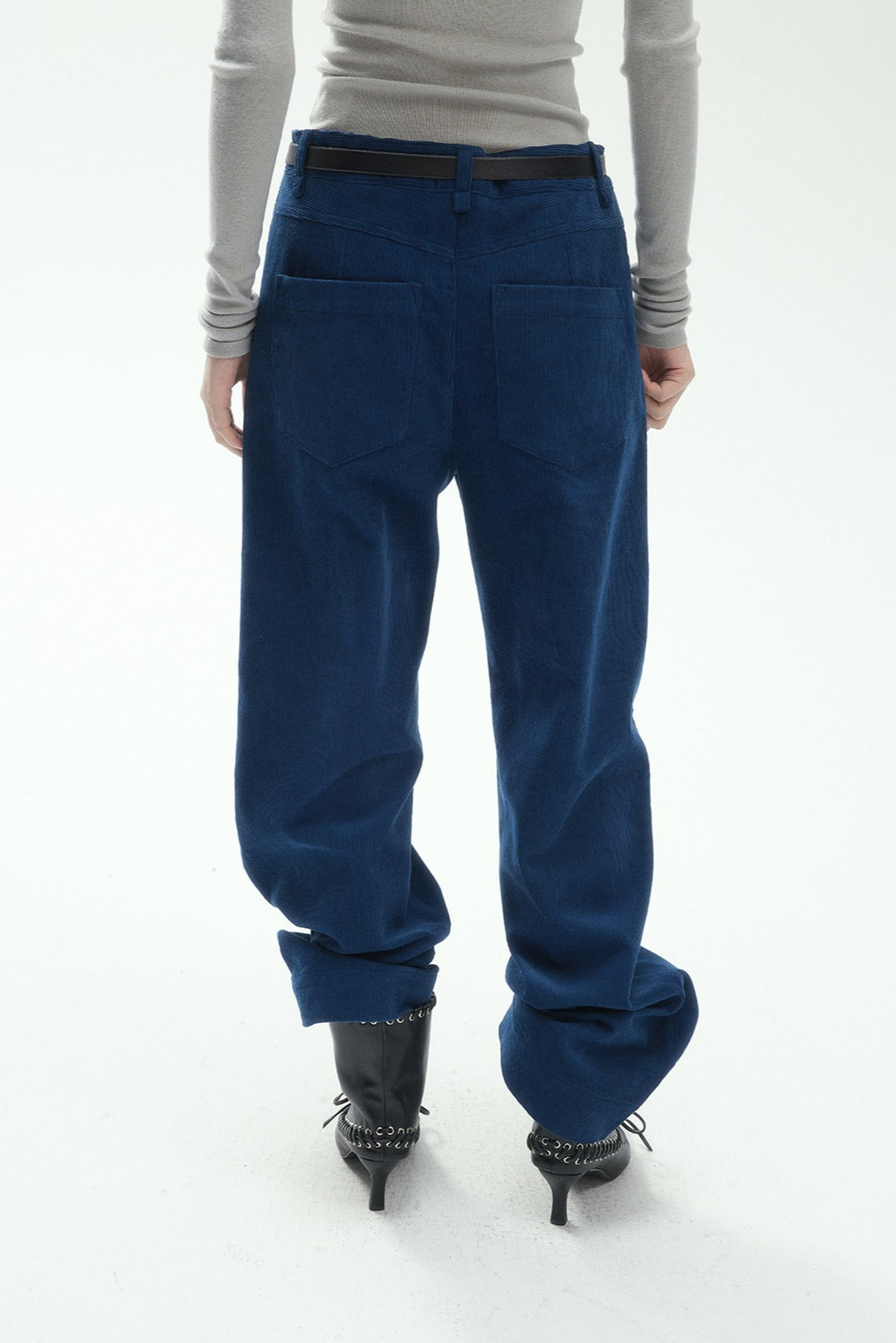 Cotton blend straight-leg corduroy pants | 3 color