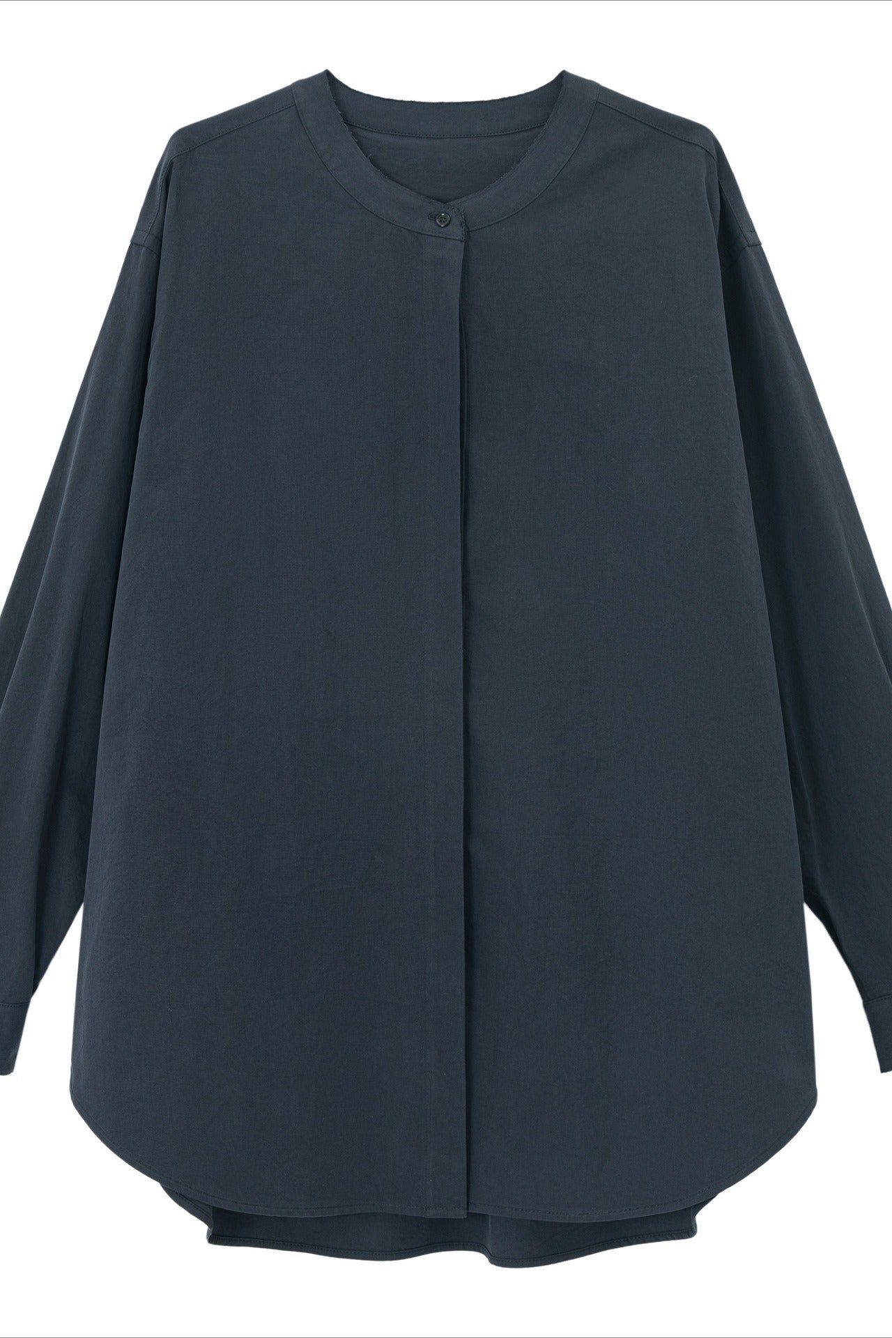 100% cotton relaxed clean-fit raw-edge neck shirt | 3 color