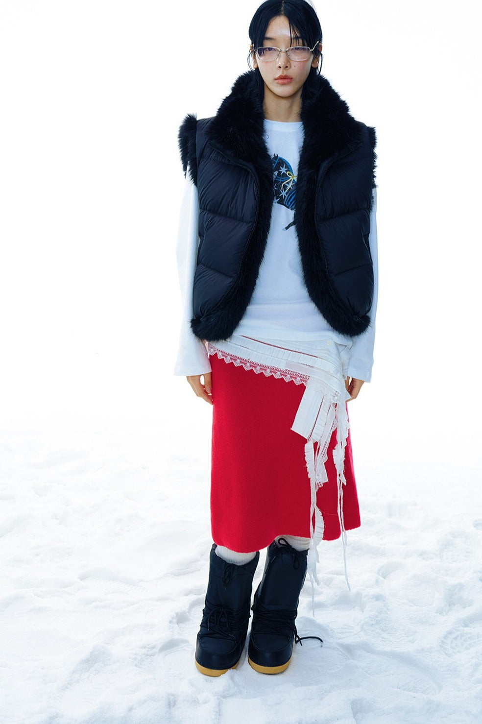 100% wool A-line straight skirt | 3 color