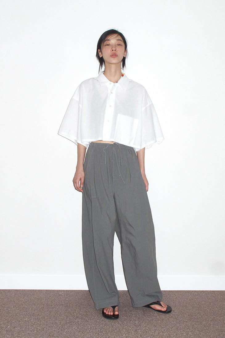 Pantalón de mezcla de algodón con silueta globo | 3 colores