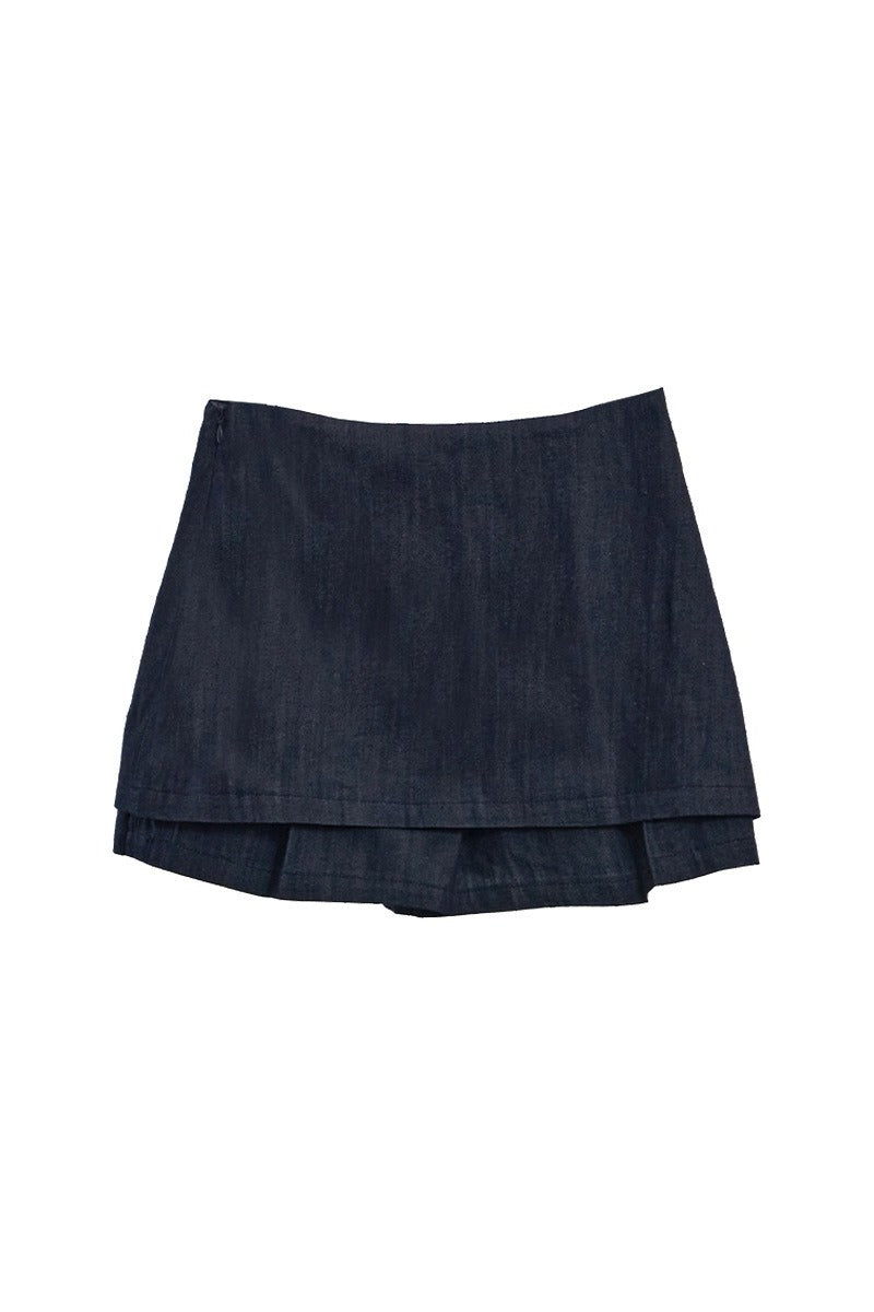 Cotton-Tencel-ramie fake-two shorts