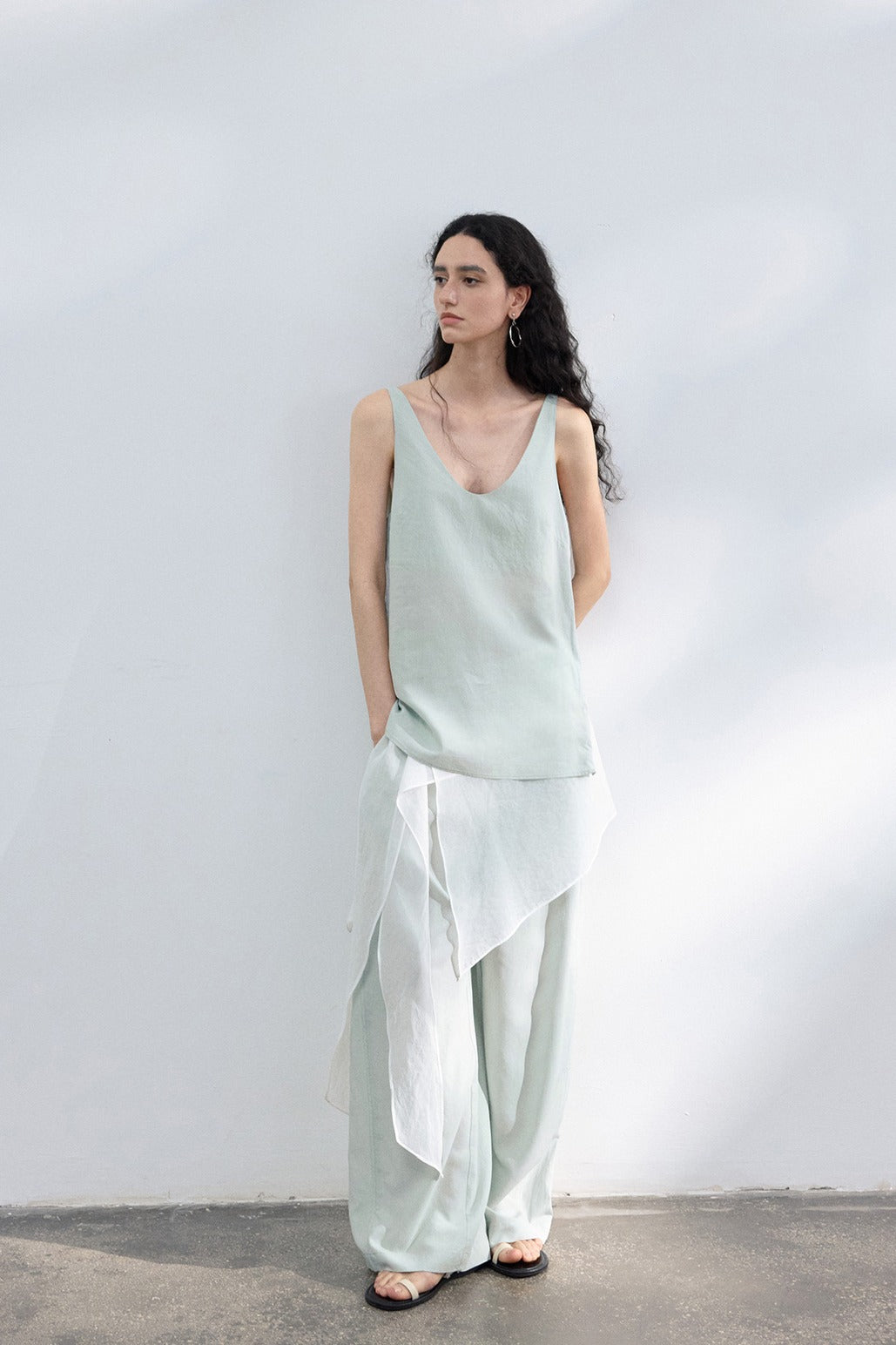 Lyocell elastic waist soft wide-leg pants | 4 color