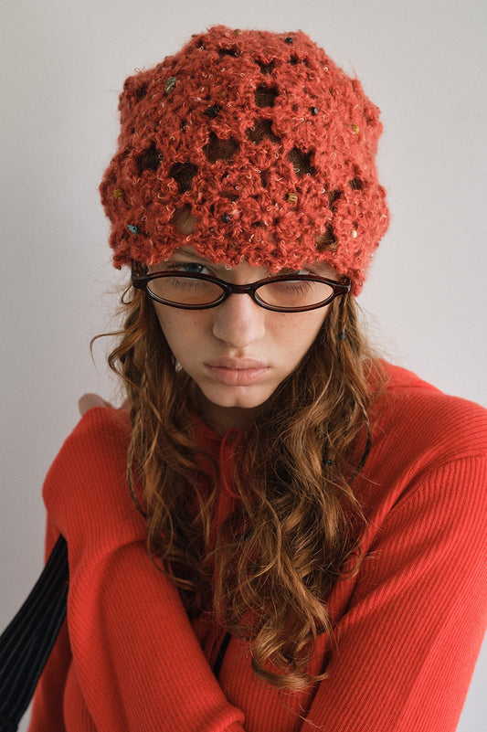 Acrylic blend hand-crocheted lace hat | 3 color