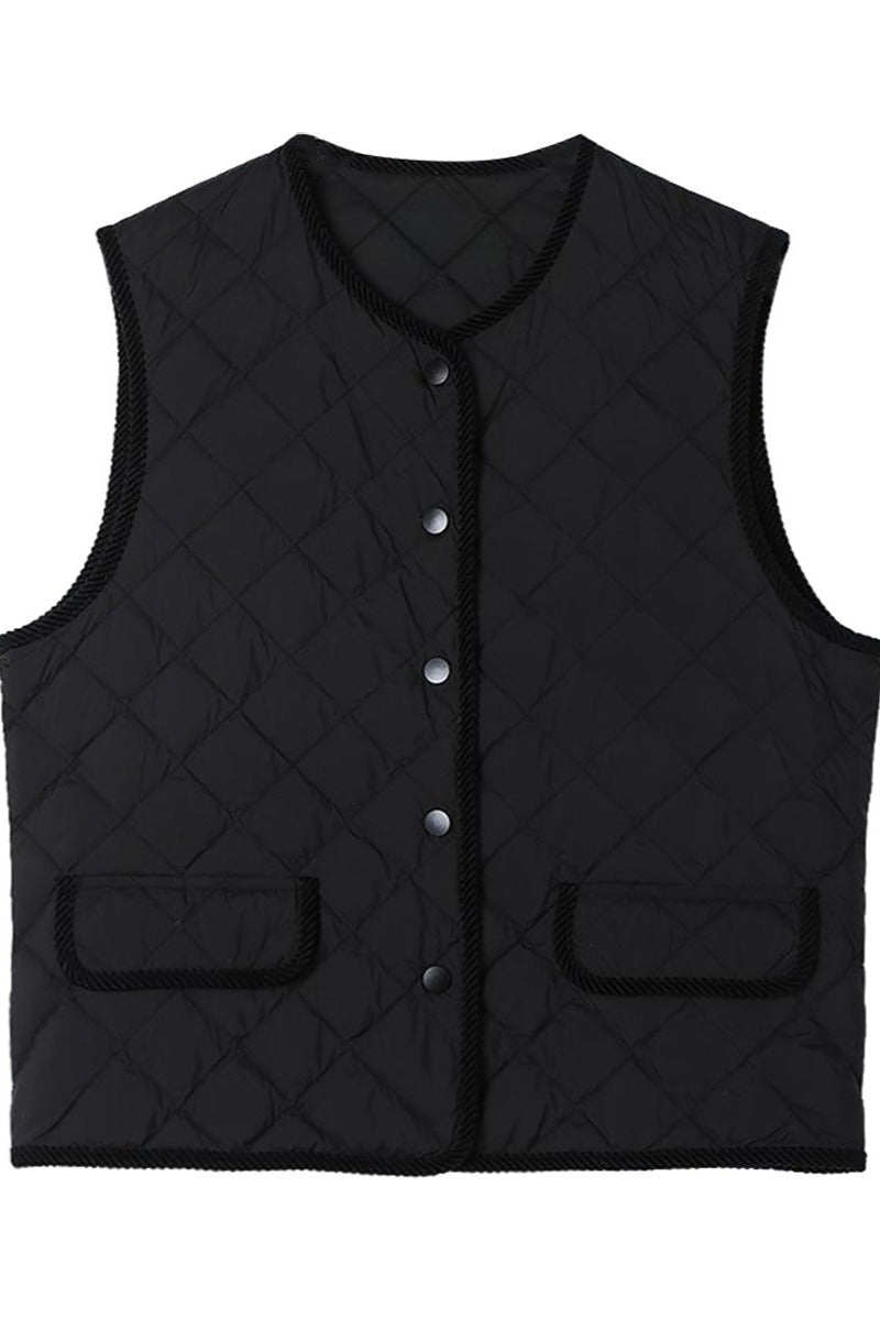 Goose down warm & cozy diamond-quilted vest | 2 color